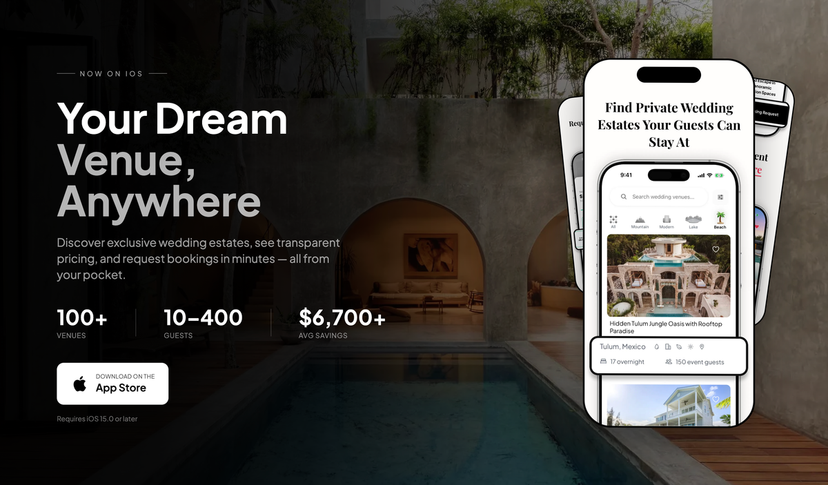 The WedStay App Is Here: Find Your Dream Wedding Venue From Your Phone